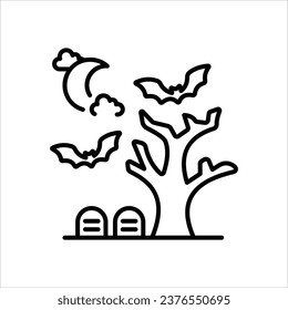 Cementery icon isolate white background vector stock illustration