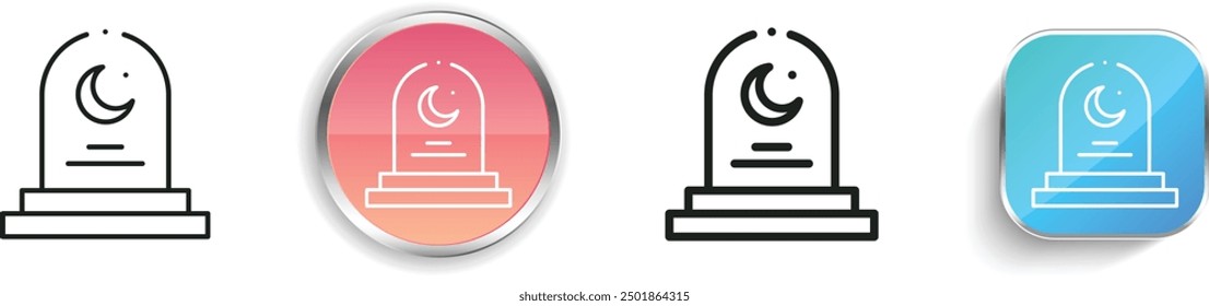 cementery icon. Thin Linear, Regular and Button Style Design Isolated On White Background