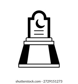Icono de cementerio con fondo blanco Vector Ilustración de stock