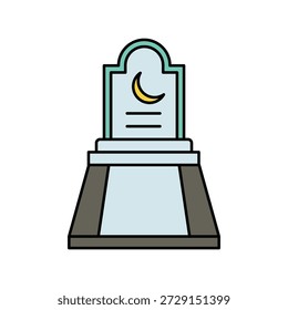 Icono de cementerio con fondo blanco Vector Ilustración de stock
