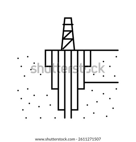 cementing operation petroleum engineer line icon vector. cementing operation petroleum engineer sign. isolated contour symbol black illustration