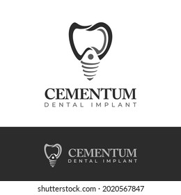 cementum dental implant logo, abstract initial c, d, i in the tooth vector