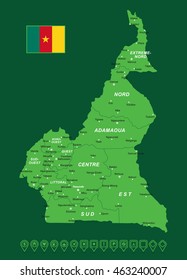 Cemeroon Green Map vector illustration