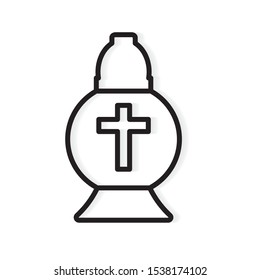 cemetery candle, All Saints' Day lantern- vector illustration
