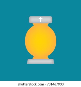 cemetery candle, All Saints' Day lantern- vector illustration