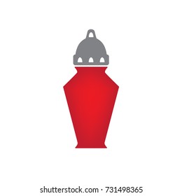 cemetery candle, All Saints' Day lantern- vector illustration