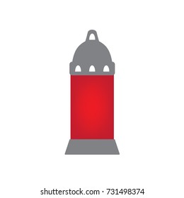 cemetery candle, All Saints' Day lantern- vector illustration