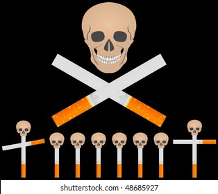 cemetery of cigarettes. vector illustration