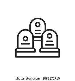 Cemetery color line icon. Isolated vector element. Outline pictogram for web page, mobile app, promo