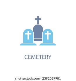 CEMETERY concept line icon. Simple element illustration. CEMETERY concept outline symbol design.