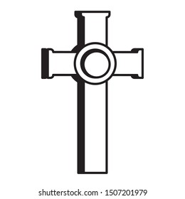 cemetery cross christianity isolated icon