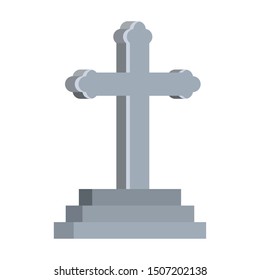 cemetery cross christianity isolated icon