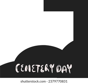 Cemetery Day illustration vector on white background