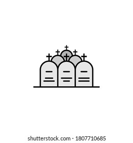 cemetery, death, graves outline icon. detailed set of death illustrations icons. can be used for web, logo, mobile app, UI, UX