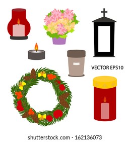Cemetery decoration vector