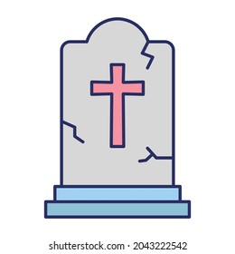 Cemetery Fill inside vector icon which can easily modify or edit 