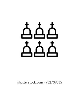 Cemetery flat icon. Single high quality outline symbol of funeral for web design or mobile app. Thin line signs of death for design logo, visit card, etc. Outline logo of life.