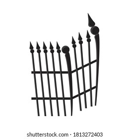 cemetery gate metal isolated icon vector illustration design