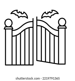 Cemetery gate Trendy Color Vector Icon which can easily modify or edit


