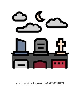 cemetery goth subculture color icon vector. cemetery goth subculture sign. isolated symbol illustration