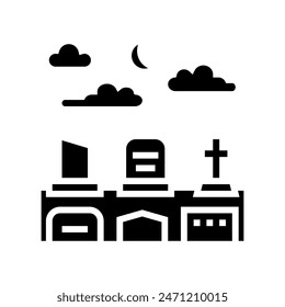 cemetery goth subculture glyph icon vector. cemetery goth subculture sign. isolated symbol illustration