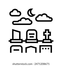 cemetery goth subculture line icon vector. cemetery goth subculture sign. isolated contour symbol black illustration