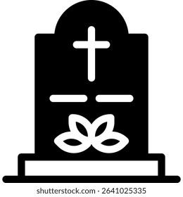 Cemetery, Grave, Funeral Vector Icon