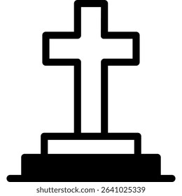 Cemetery, Grave, Funeral Vector Icon