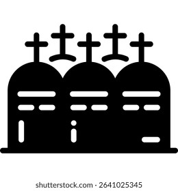 Cemetery, Grave, Funeral Vector Icon