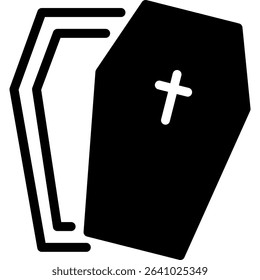 Cemetery, Grave, Funeral Vector Icon