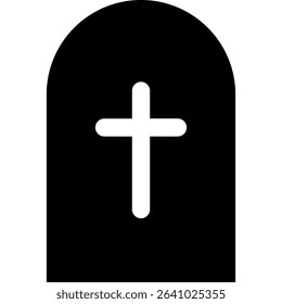 Cemetery, Grave, Funeral Vector Icon