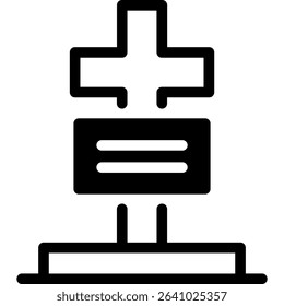 Cemetery, Grave, Funeral Vector Icon