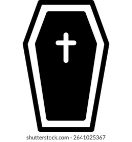 Cemetery, Grave, Funeral Vector Icon