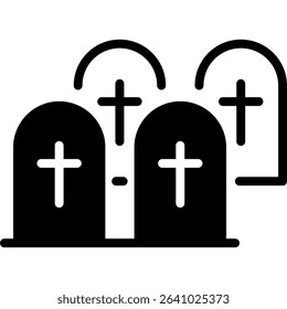 Cemetery, Grave, Funeral Vector Icon