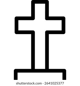 Cemetery, Grave, Funeral Vector Icon