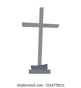 Cemetery grave for Halloween. Vector illustration for stickers, design, works, advertising and so on
