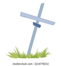 Cemetery grave for Halloween. Vector illustration for stickers, design, works, advertising and so on