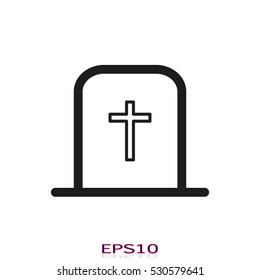cemetery, grave, headstone, vector illustration EPS 10