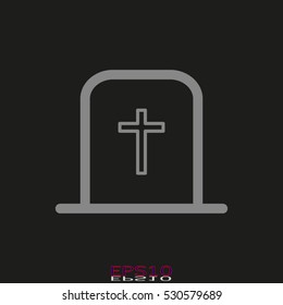 cemetery, grave, headstone, vector illustration EPS 10