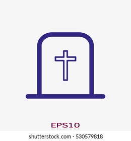 cemetery, grave, headstone, vector illustration EPS 10