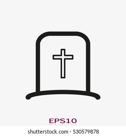 cemetery, grave, headstone, vector illustration EPS 10