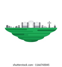 Cemetery and Graveyard Memorial Landscape Vector