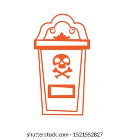cemetery graveyard with skull bones vector illustration design