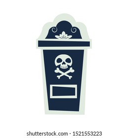 cemetery graveyard with skull bones vector illustration design