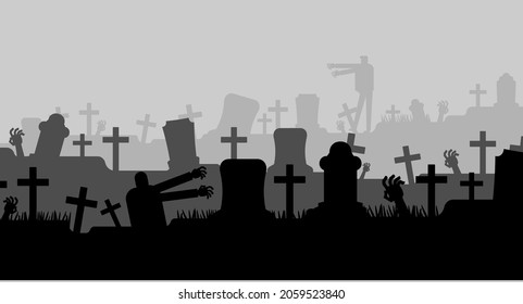 Cemetery halloween backdrop. All Hallows Eve background. Place for text