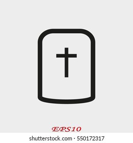 cemetery, headstone, icon, vector illustration eps10