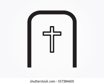 cemetery, headstone, icon, vector illustration eps10