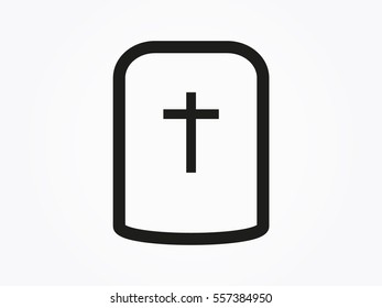 cemetery, headstone, icon, vector illustration eps10