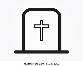 cemetery, headstone, icon, vector illustration eps10