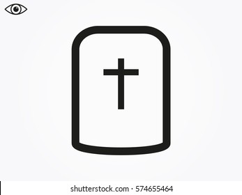 cemetery, headstone, icon, vector illustration eps10